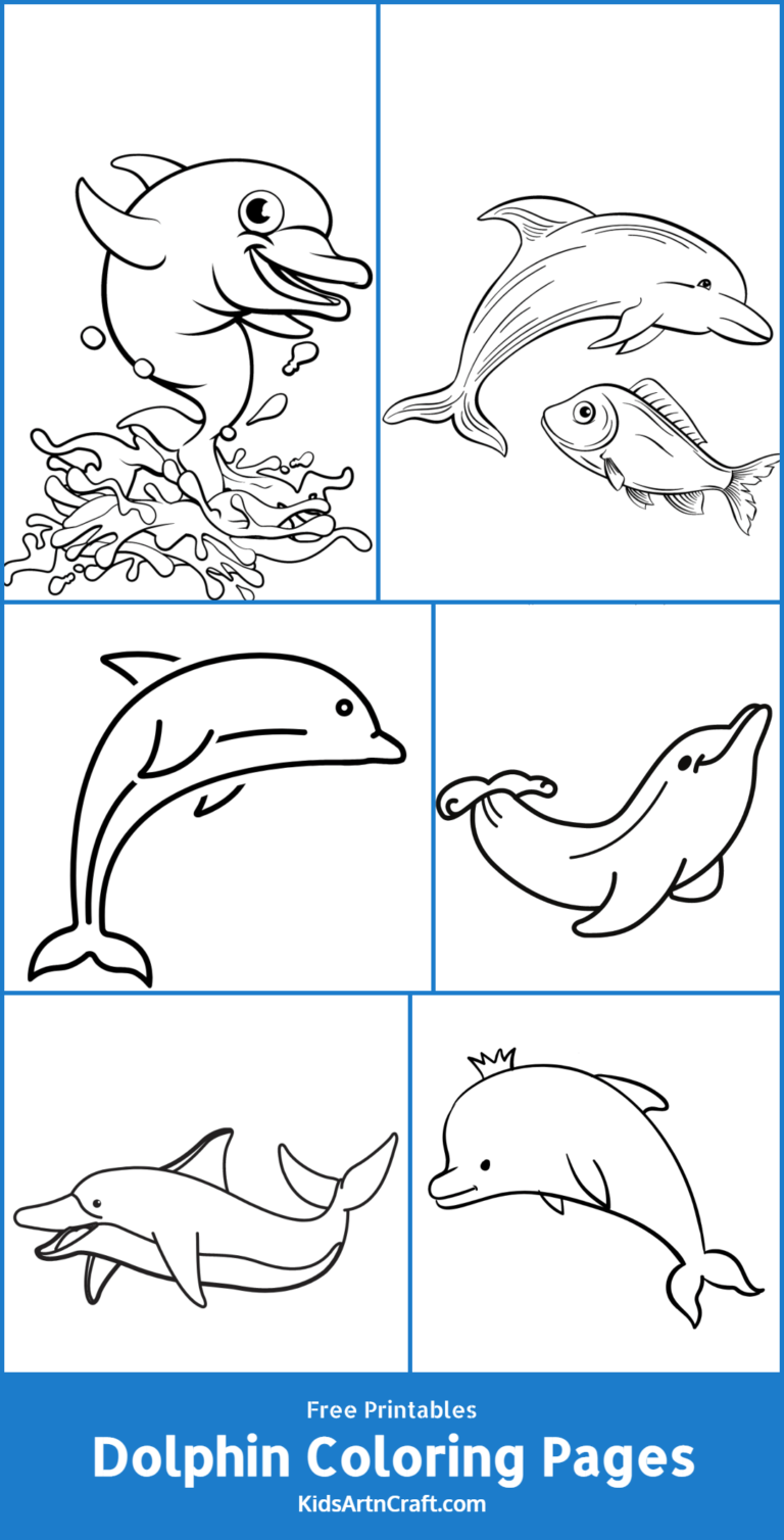 Dolphin Coloring Pages for Kids – Free Printables - Kids Art &amp; Craft