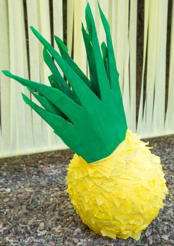 Easy Pineapple Pinata  Birthday Party Idea DIY Piñatas for Birthday Party