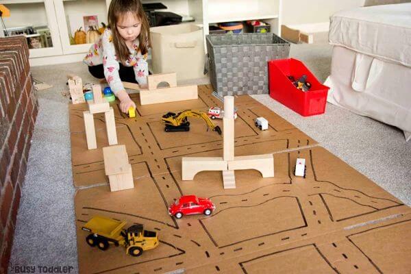 Easy Box Road Craft Idea For Kids