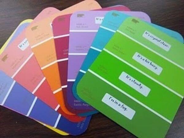 Easy Card Paint Activity For Kids Paint Chip Crafts & Activities for Kids