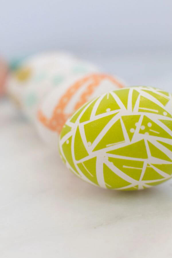 Dye Easter Eggs for Kids Easy Decorate A Geometric Easter Egg With Washi Tape