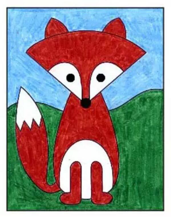 First Grade Art Projects for Kids Easy Fox Drawing Project For 1st Grade