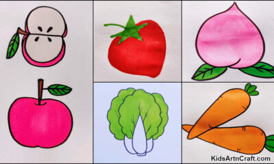 Easy Fruit & Vegetable Drawings For Kids