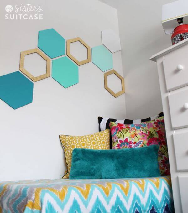 Easy Hexagon Wall Art Room Decor Idea With Cardboard