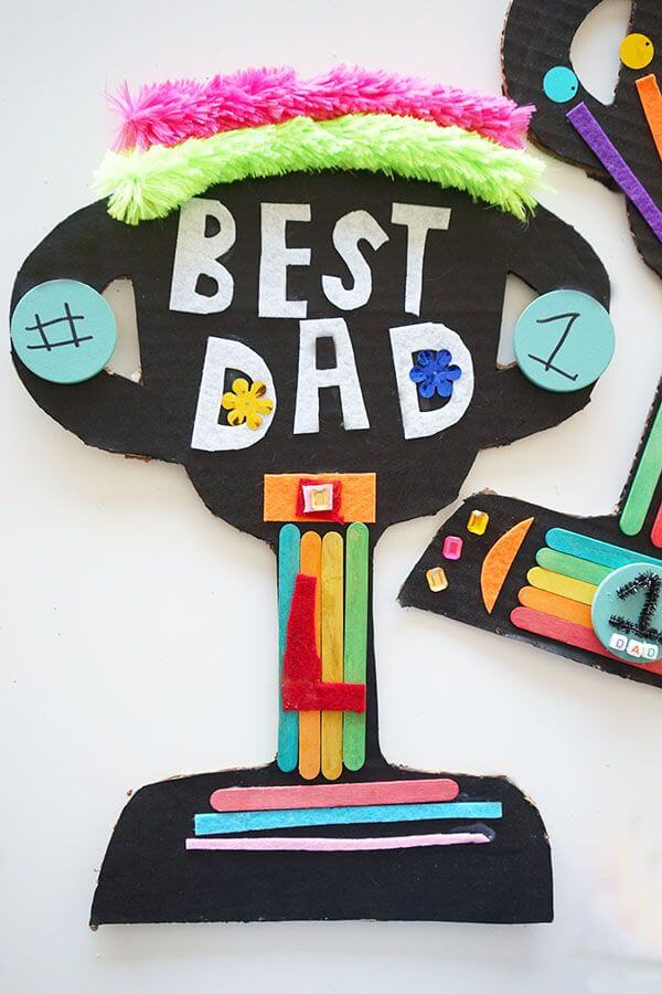 Easy Homemade Best Dad Trophy Craft for Kids Father’s Day Crafts for Kids