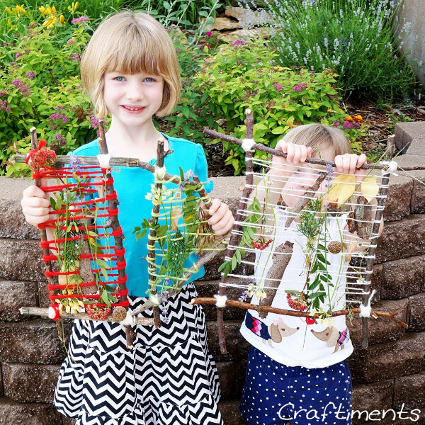 Easy Nature Weaving Craft For Home Stay at Play Activities for Kids