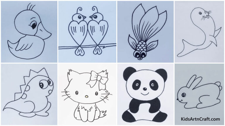 Easy Peasy Animal Drawings for Kids - Kids Art & Craft