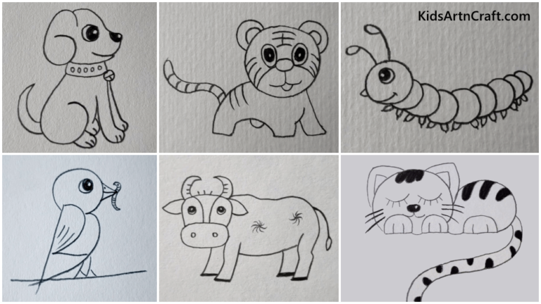 Easy Pencil Drawings for Kids to Make at Home - Kids Art & Craft