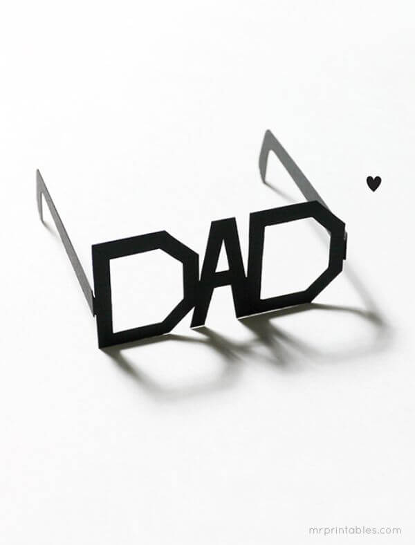 Easy Printable Typography Glasses Craft for Kids