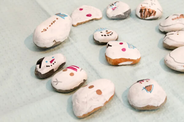 Easy Snowman Crafts Using Rock Painting