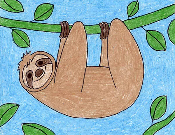 Easy Sloth Drawing Activity Idea Easy Drawing Activities For Kids