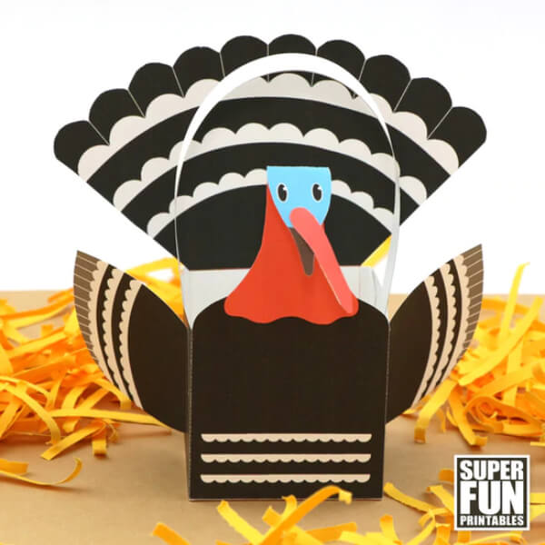 DIY Thanksgiving Craft Ideas Easy Thanksgiving Printable Turkey Basket Craft Project