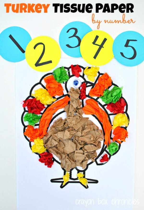 Easy Tissue Paper Thanksgiving Craft Project for Kids