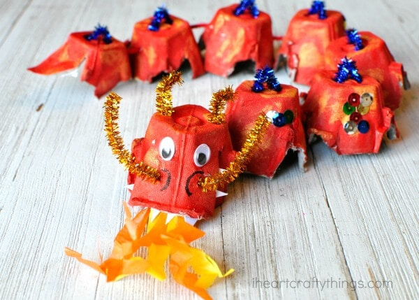 Egg Carton Dragon Craft Ideas For Kids