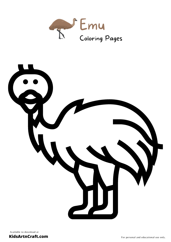 Emu Coloring Pages For Kids – Free Printables