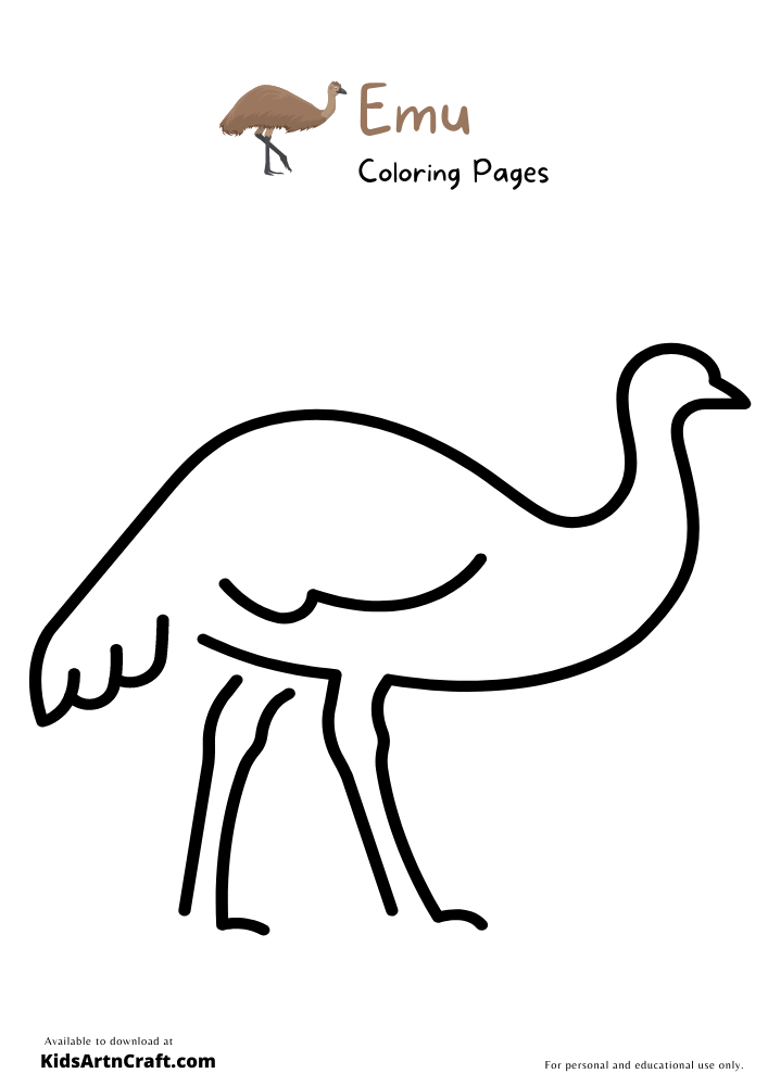 Emu Coloring Pages For Kids – Free Printables