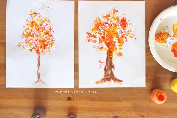 Foil Printed Tree Art For 3 Year Old