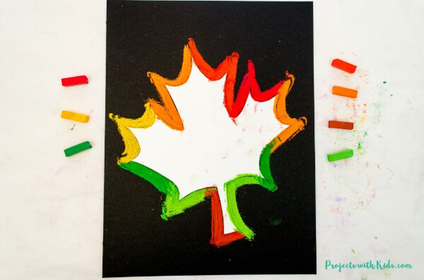Fall Leaf Chalk Pastel Art For School Projects
