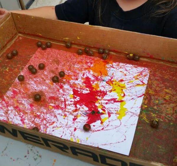 Marble Painting Art Project for Toddlers