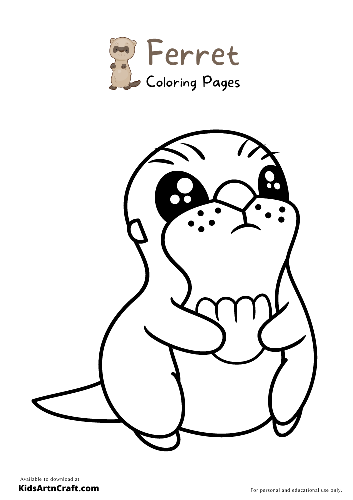 Ferret Coloring Pages For Kids – Free Printables