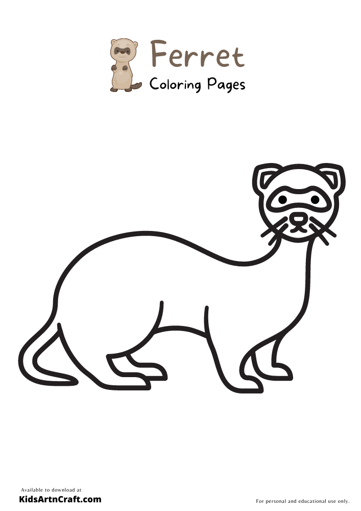 Ferret Coloring Pages For Kids – Free Printables