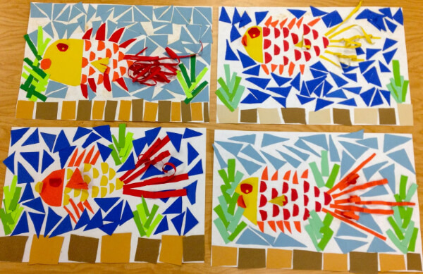 Fish Mosaics Art Ideas For Kids