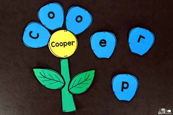 Flower Name Practice Activities For Kids Fun DIY Paint Stick Names Activity For Students