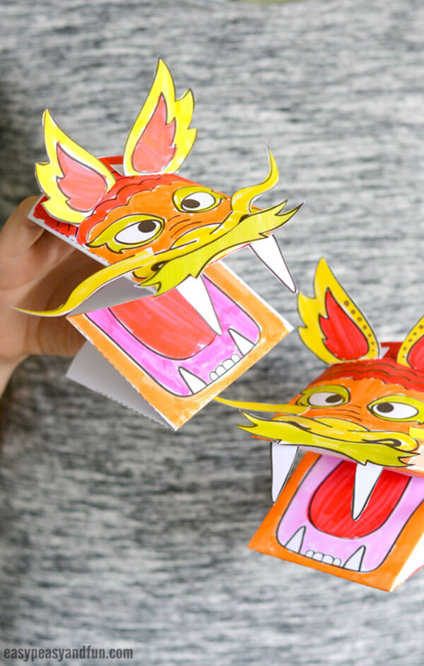 Dragon Crafts & Activities for Kids Folding Dragon Puppet Paper Craft Ideas Kids