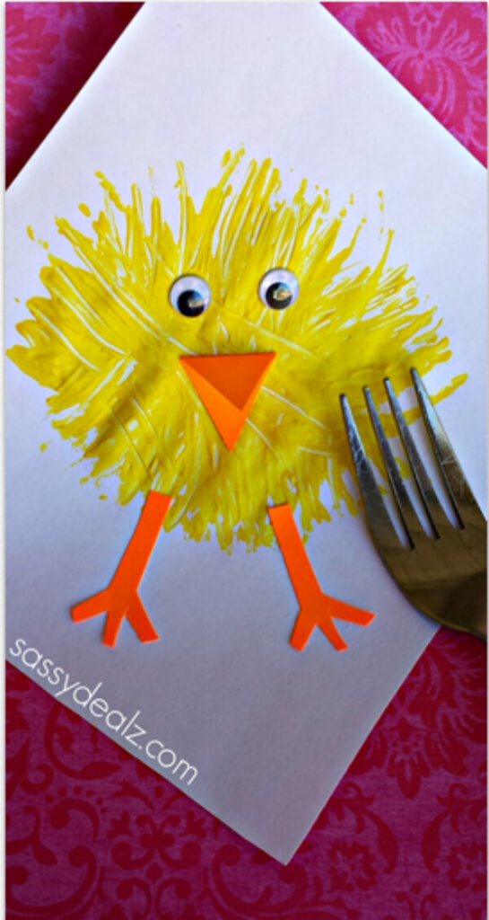 Chicken Crafts & Activities for Kids Easy Chick Craft Using Fork