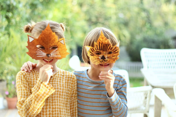 Fun Animal Leaf Mask Craft Idea For Children