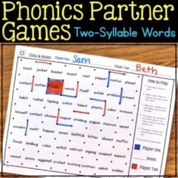 Fun Partner Phonics Games Activity Idea