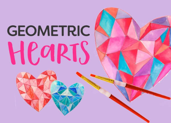 Art Projects for 6th Grade Geometric Hearts Valentine's Day Art Projects