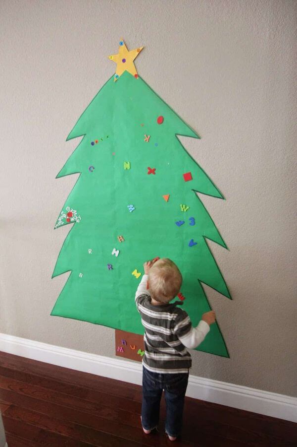 Giant Alphabet Christmas Tree Project For Preschoolers