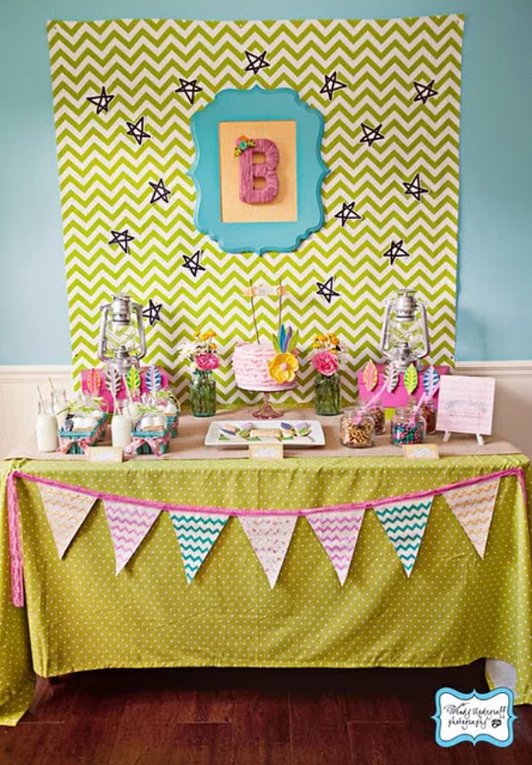 Girlie Camping Themed Birthday Party Idea