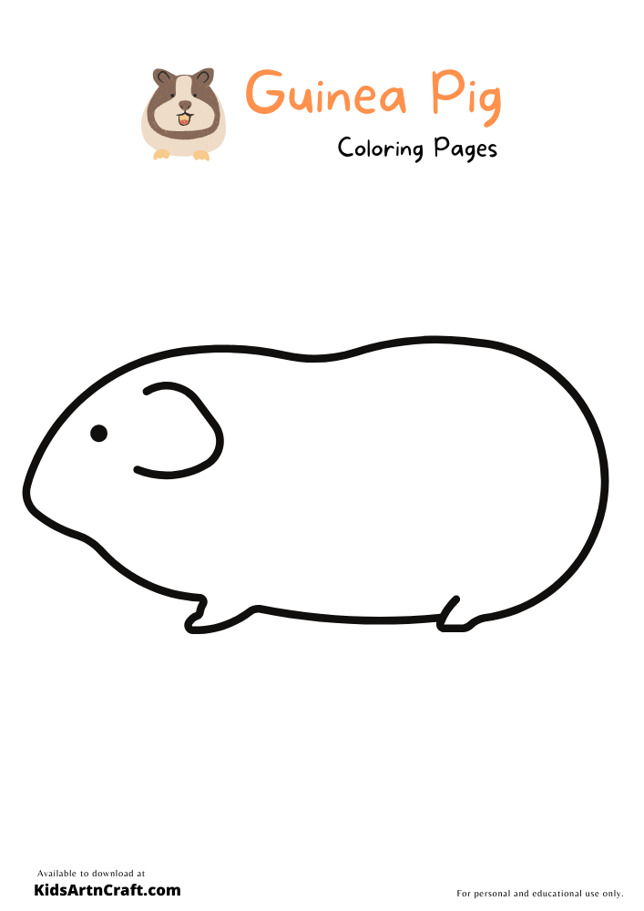 Guinea Pig Coloring Pages For Kids – Free Printables