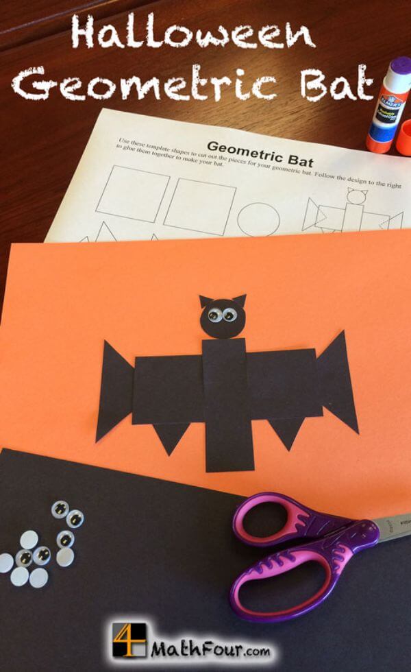 Halloween Geometric Bat Activity For Kids