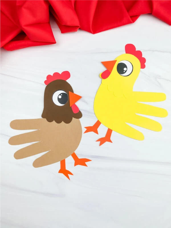 Easy Handprint Chicken Craft For Preschoolers