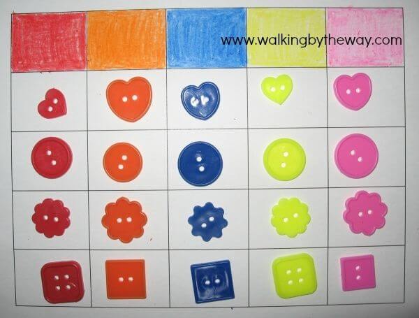 fun Hands-on Math Button Graph Activity For Preschool