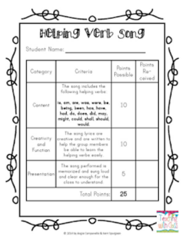 Fun Activities for Teaching Verbs Helping Verb  Activity  For Teaching Verb Tenses