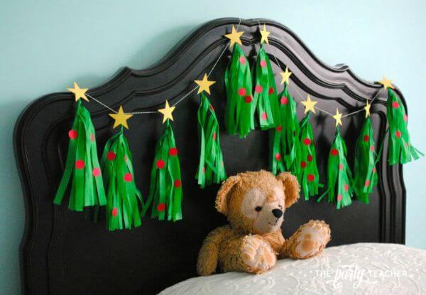 How To Make A Christmas Tree Tissue Tassel Garland Project