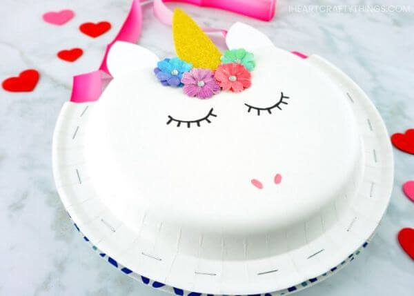 Valentine's Day Crafts For Kids How To Make A Paper Plate Unicorn Holder Step By Step