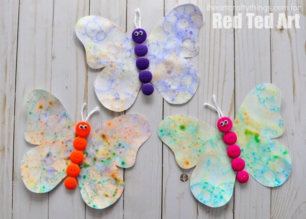 How To Make Butterfly With Bubble Art For Kids Bubble Painting Activities & More