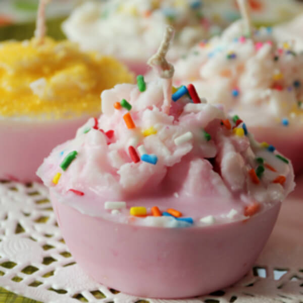 how to make cupcake candles Easy Crafts with Sprinkles for Kids