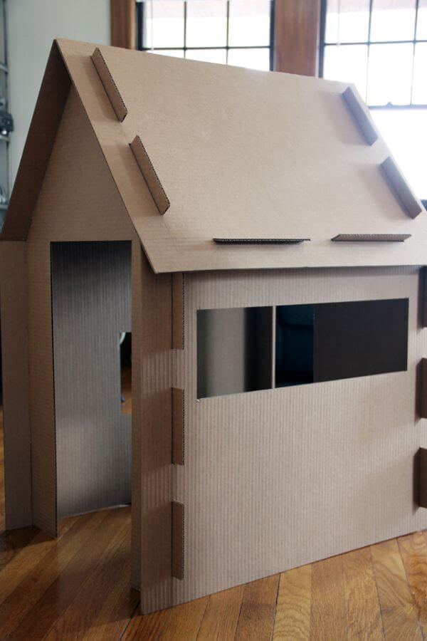 Quick Craft Idea For Cardboard Play House Cardboard House Crafts