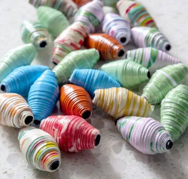 How To Make Paper Beads Paint Chip Crafts & Activities for Kids