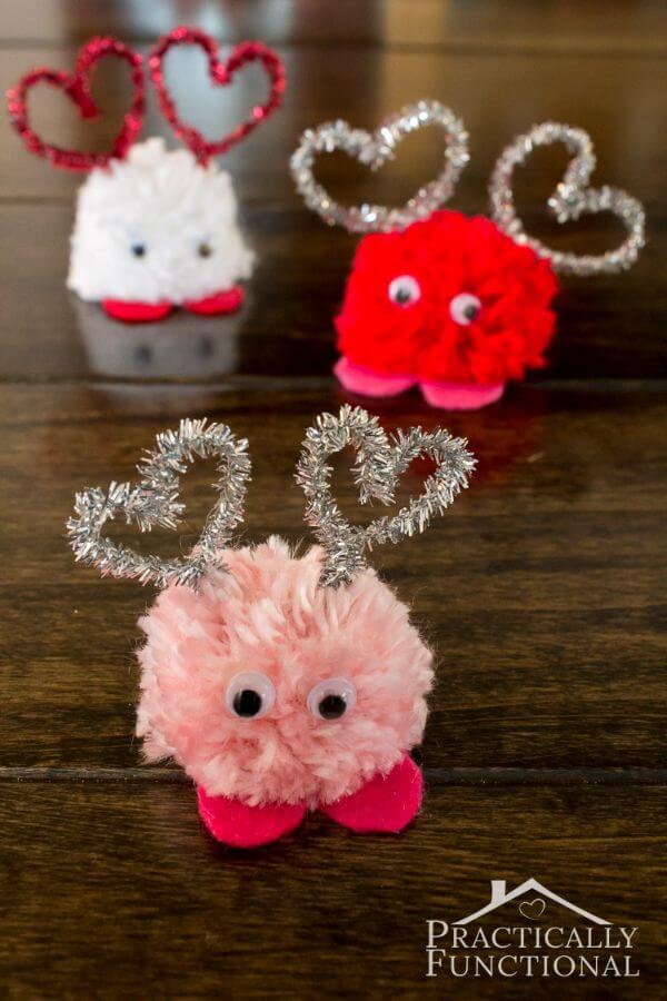 Valentine's Day Crafts For Kids How To Make Pom Pom Monsters Craft For Party