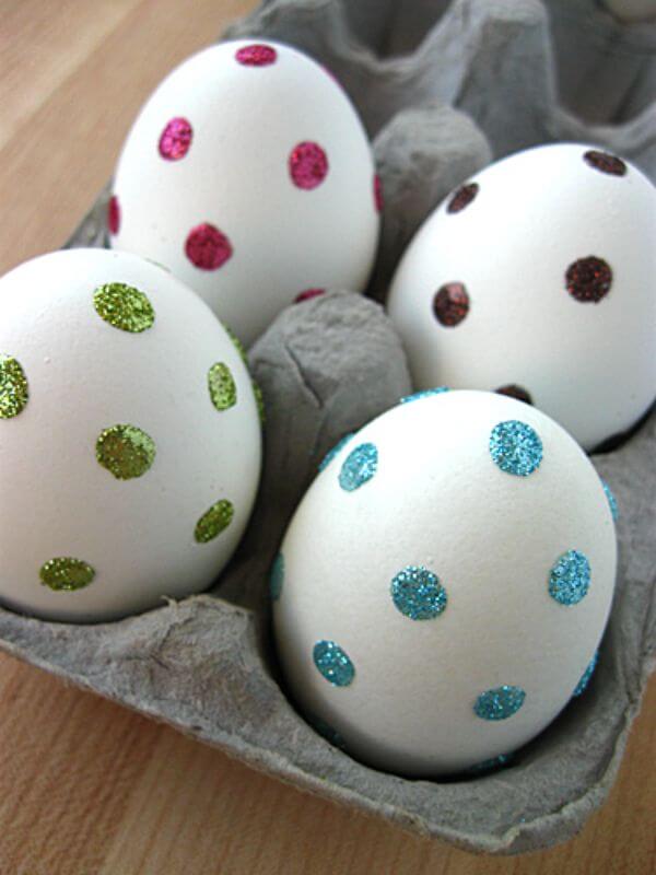 Dye Easter Eggs for Kids How To Make Sparkly Dot Easter Eggs Project