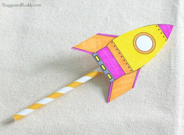 How To Make Straw Rocket template