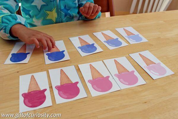 Teach Kids With These Fun Activities Ice Cream Color Grading Sense Activity For Kids