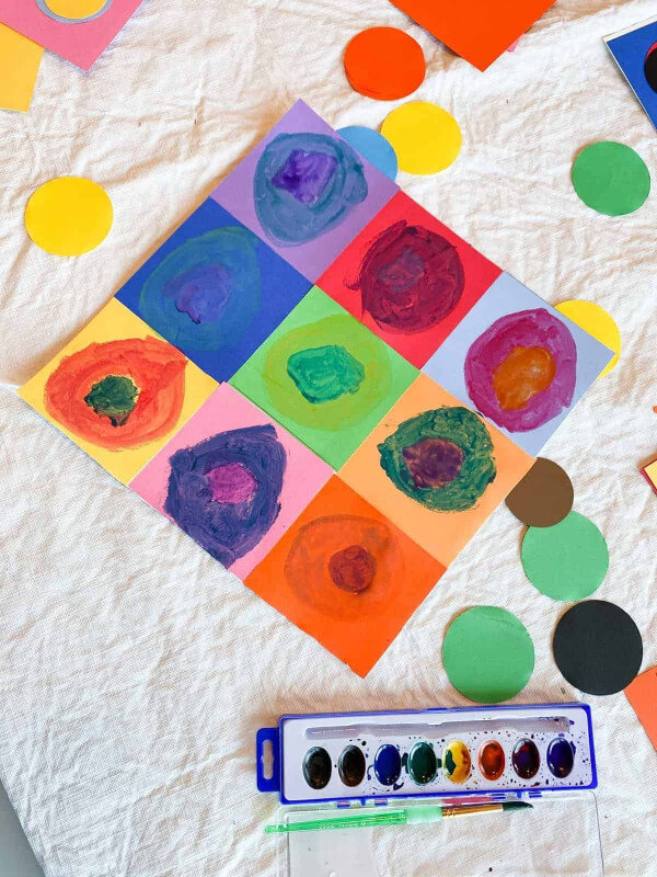 Kandinsky Inspired Circle For Kids Easy First Grade Art Projects